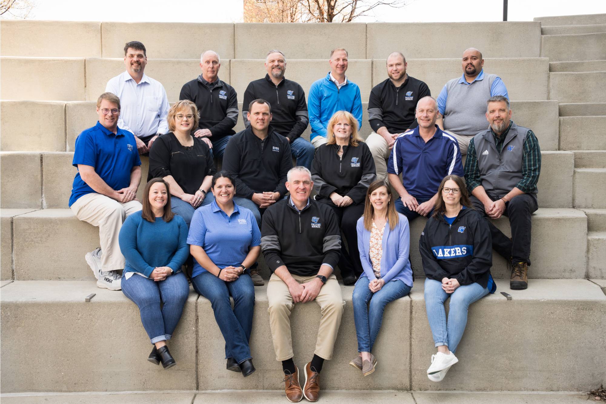 A Group photo taken of Facilities staff